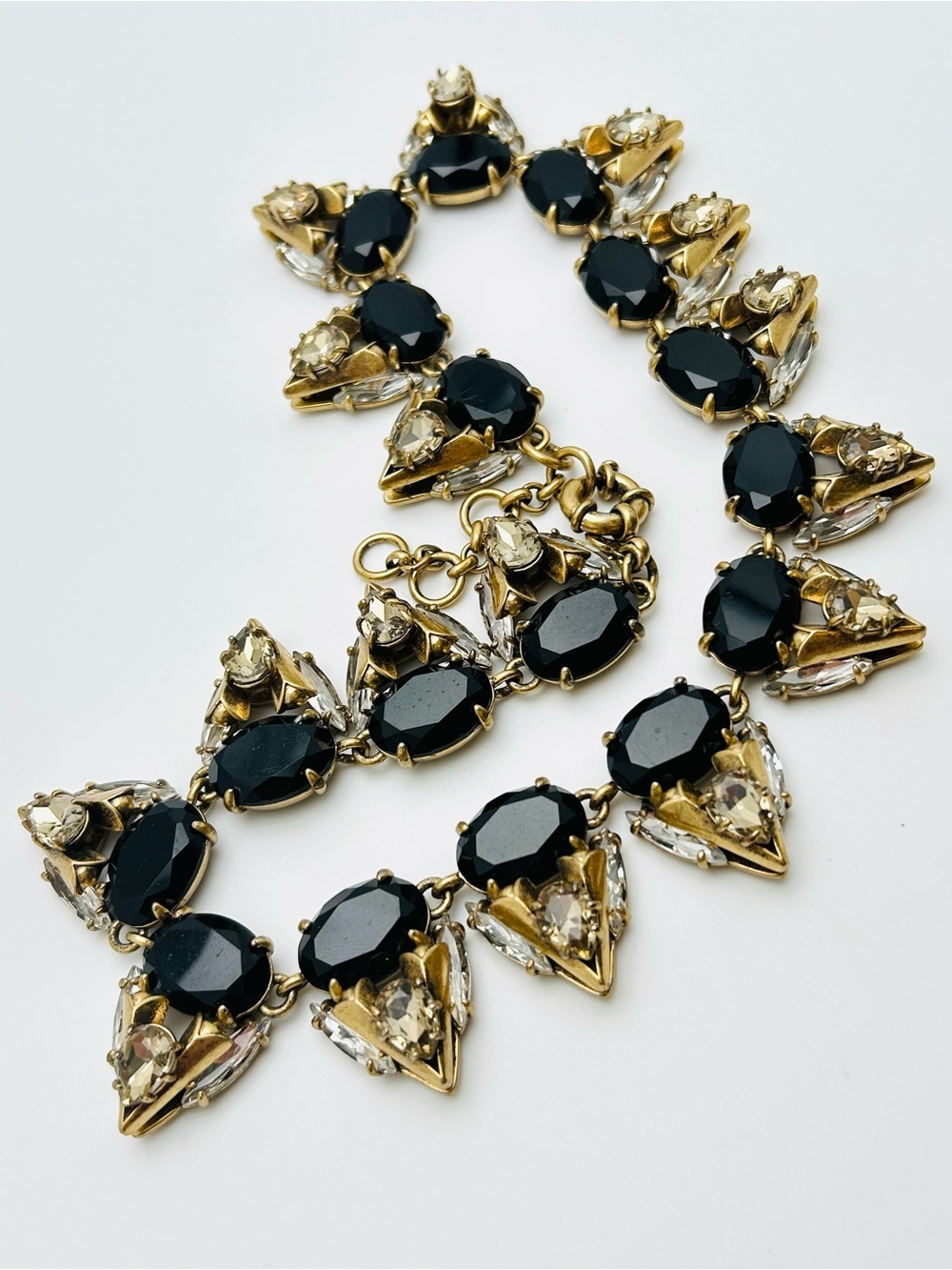 J. Crew Vintage Black Jeweled Necklace